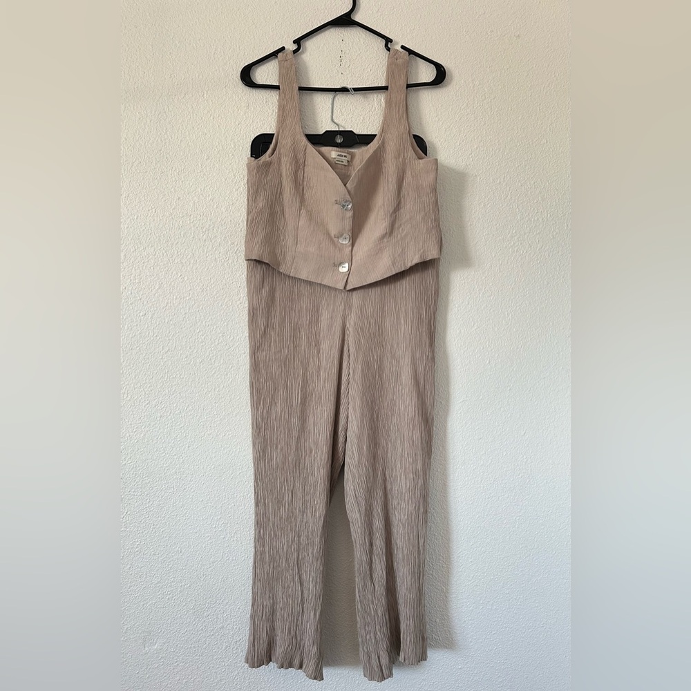 Jason wu 2 piece set crepe wide leg pant and vest top sz Large
